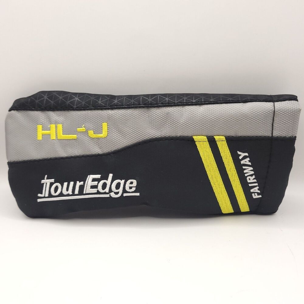 Tour Edge HL-J Fairway Golf Club Head Cover Black Grey Yellow Embroidered Logo